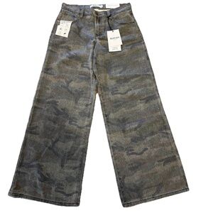 Refrain Los Angeles Women's Camo Printed Wide Leg Jeans Size 5 / 27